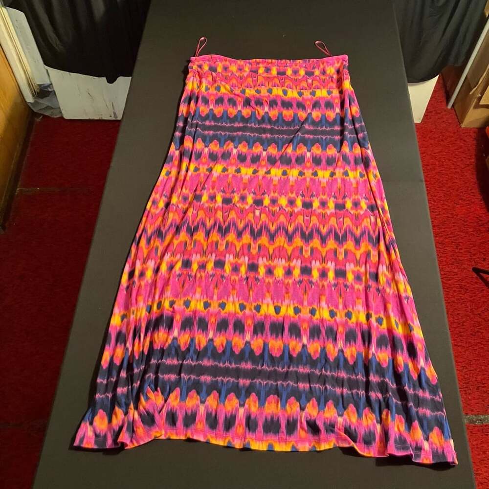 Cynthia Rowley Maxi Skirt Size XL Multicolor Print